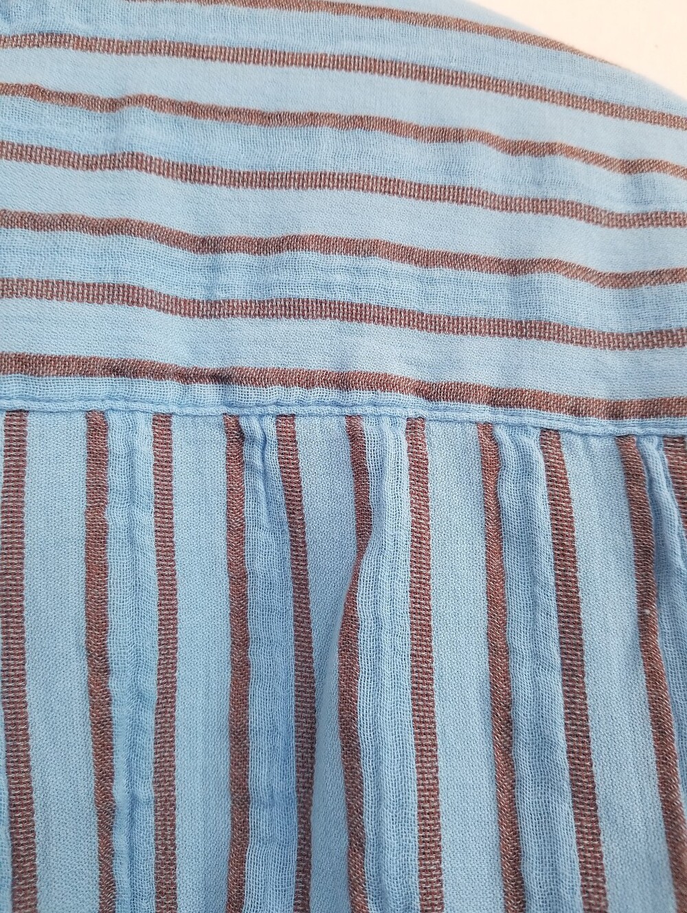 NWT Aerie Blue Striped Gauze Coverup Button Down Shirt Size Medium - Picture 6 of 9